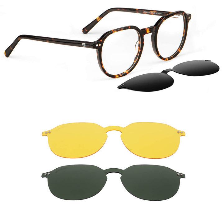 Eyeglasses marcos frames optical tortoise geometricos sustainable acetates biodegradable for men and women with or sin prescription multifocales monofocales Bonoboss #color_carey