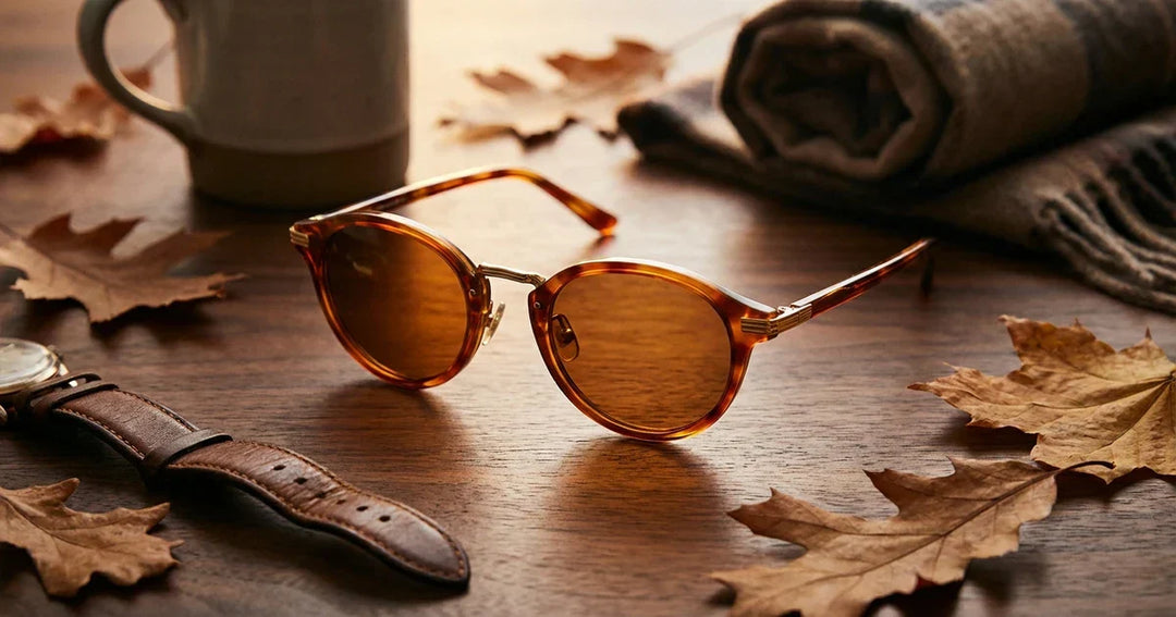 lentes de sol carey tortoiseshell modelos 2026 exhibición de producto con estilo carey/tortoiseshell fotografía editorial profesional