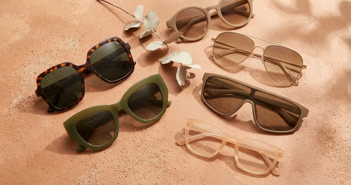 Tendencias lentes de sol 2026 Chile marcos oversized acetato colores tierra moda eyewear sustentable