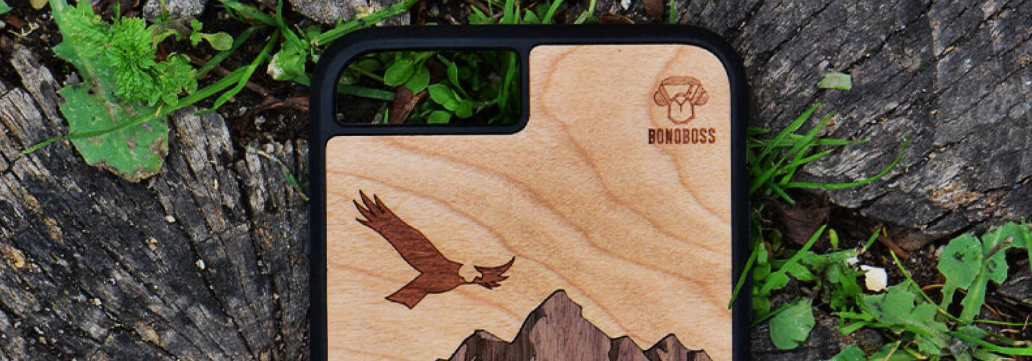 Carcasas sustentables de madera y nacar anti-caída para mujer y hombre 