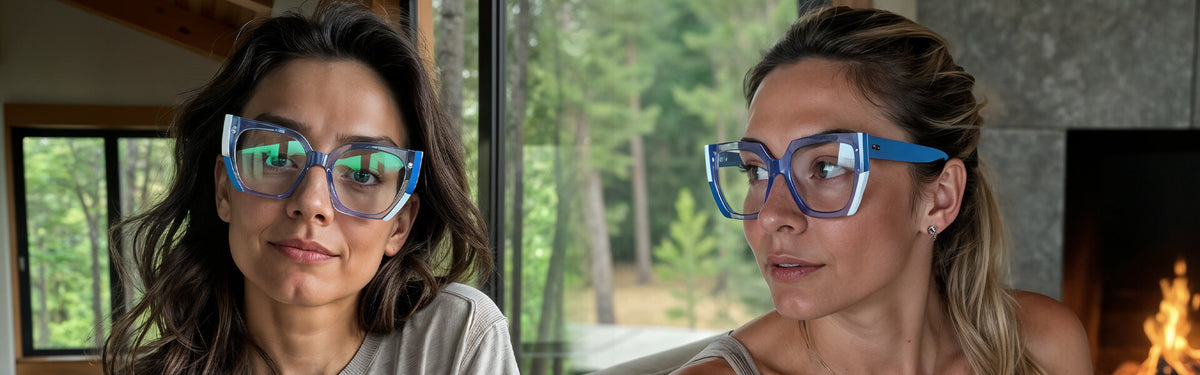 Lentes ópticos para mujer Bonoboss - Marcos de acetato natural y diseño sustentable hechos en Chile