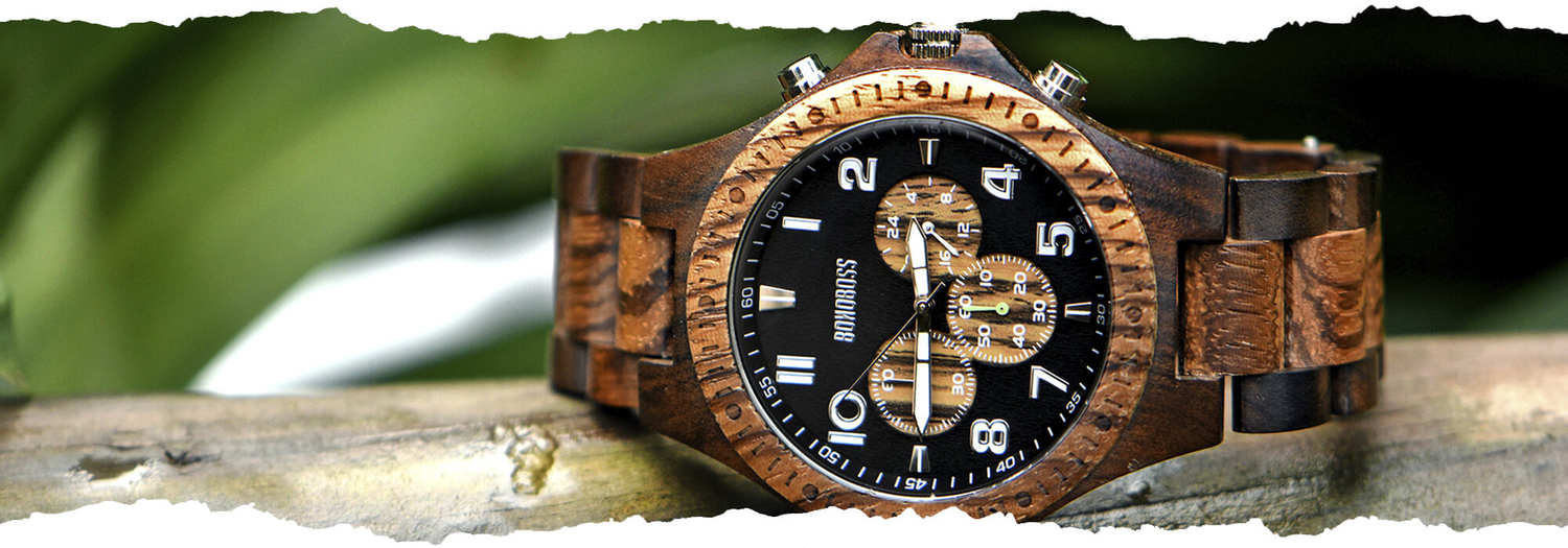 relojes de madera cuero o acero inoxidable bonoboss para hombre y mujer
