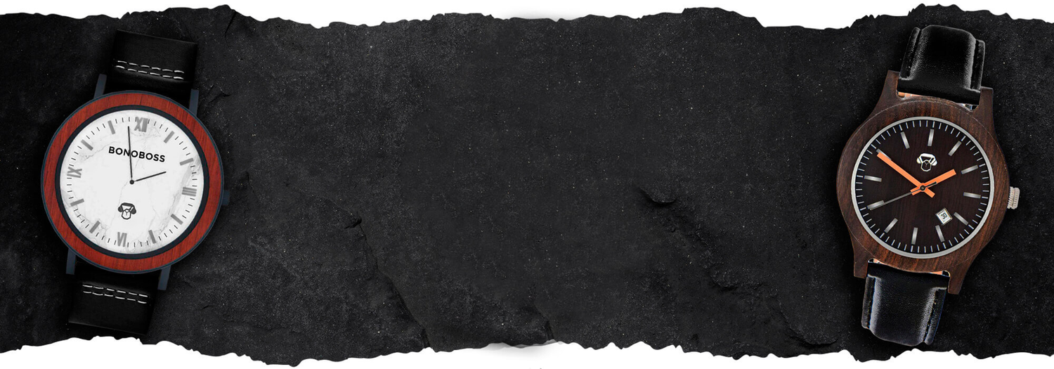 Relojes con correa de cuero y madera natural o acero inoxidable Bonoboss. Gratis envío