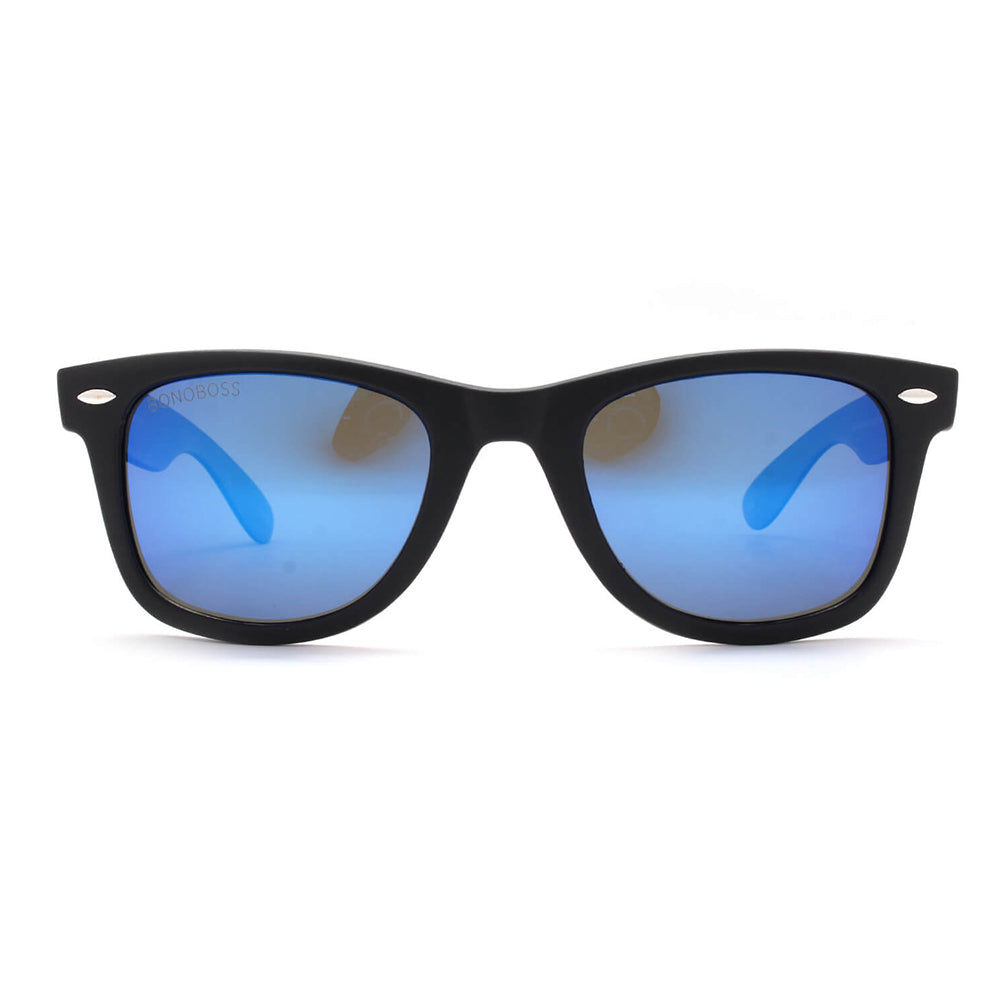 lentes anteojos de sol de platico reciclado agatados clasicos color azul para mujer y hombre #color_sky