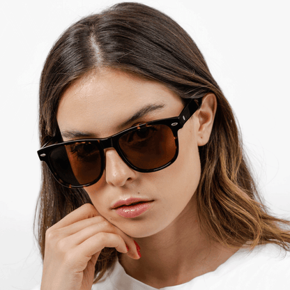 anteojos lentes de sol polarizados de color carey forma clásica para hombre y mujer de cara redonda con o sin receta optica grandes tamaño XL #color_carey