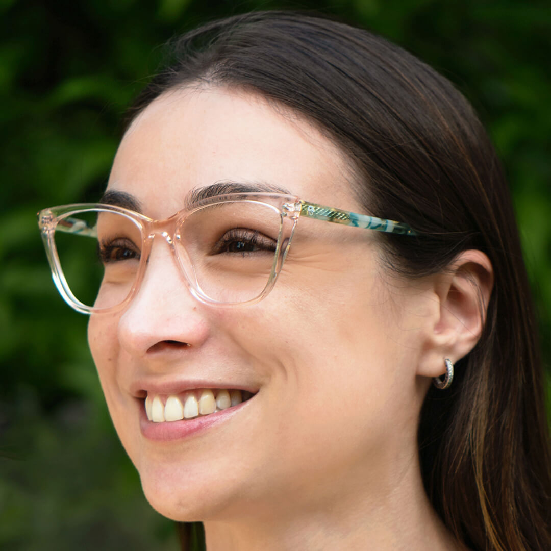 Eyeglasses optical agate pattern women with sun clip-on polarized with clip-on overlay prescription lenses Bonoboss #color_verde