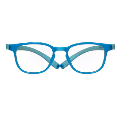 marcos opticos para niños y niñas resistentes redondos de color azules. Miraflex bonokids