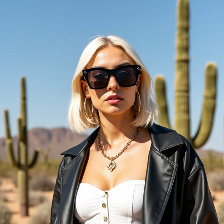 Sunglasses polarized moda larges and retro or vintage for women. eyeglasses square moda for women round face black with color lenses black Bonoboss #color_negro