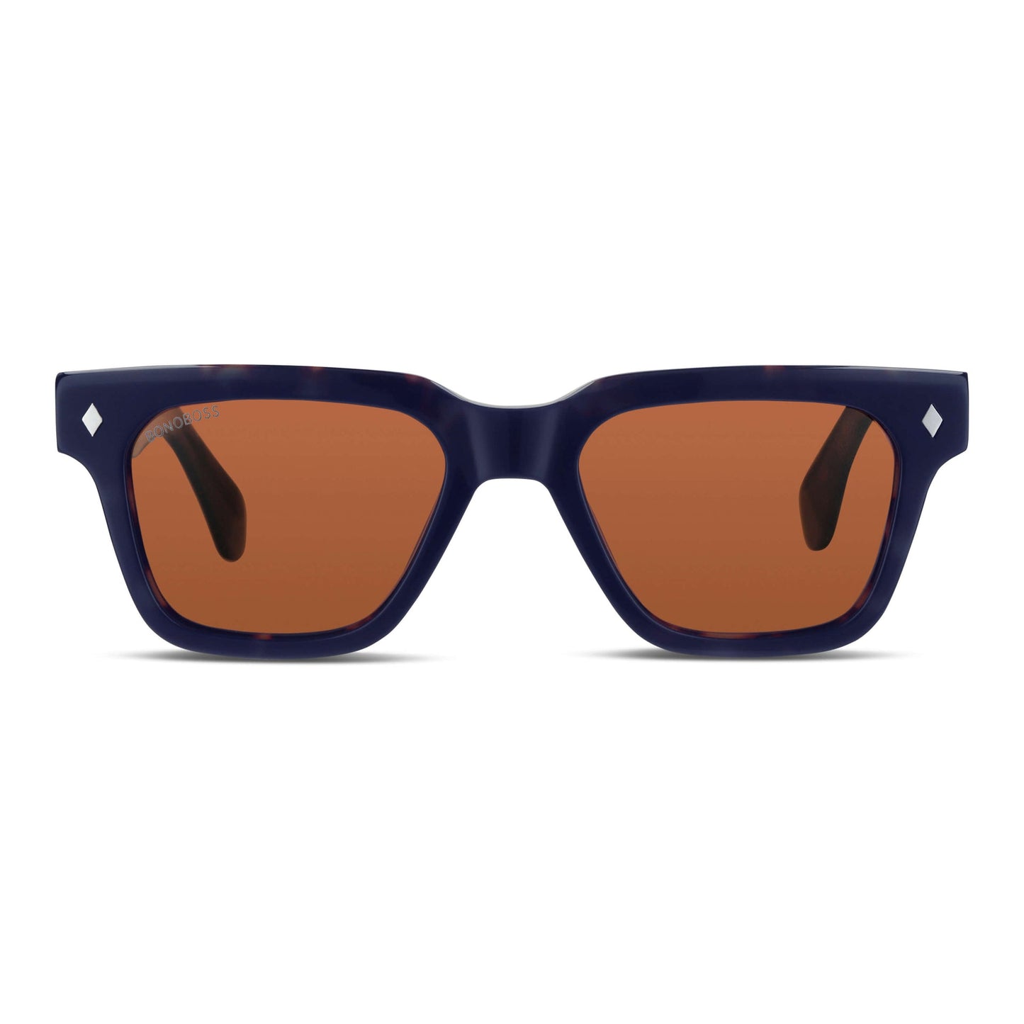 lentes anteojos de sol polarizados de acetato cuadradados rectangulares para mujer y hombre color azul #color_carey
