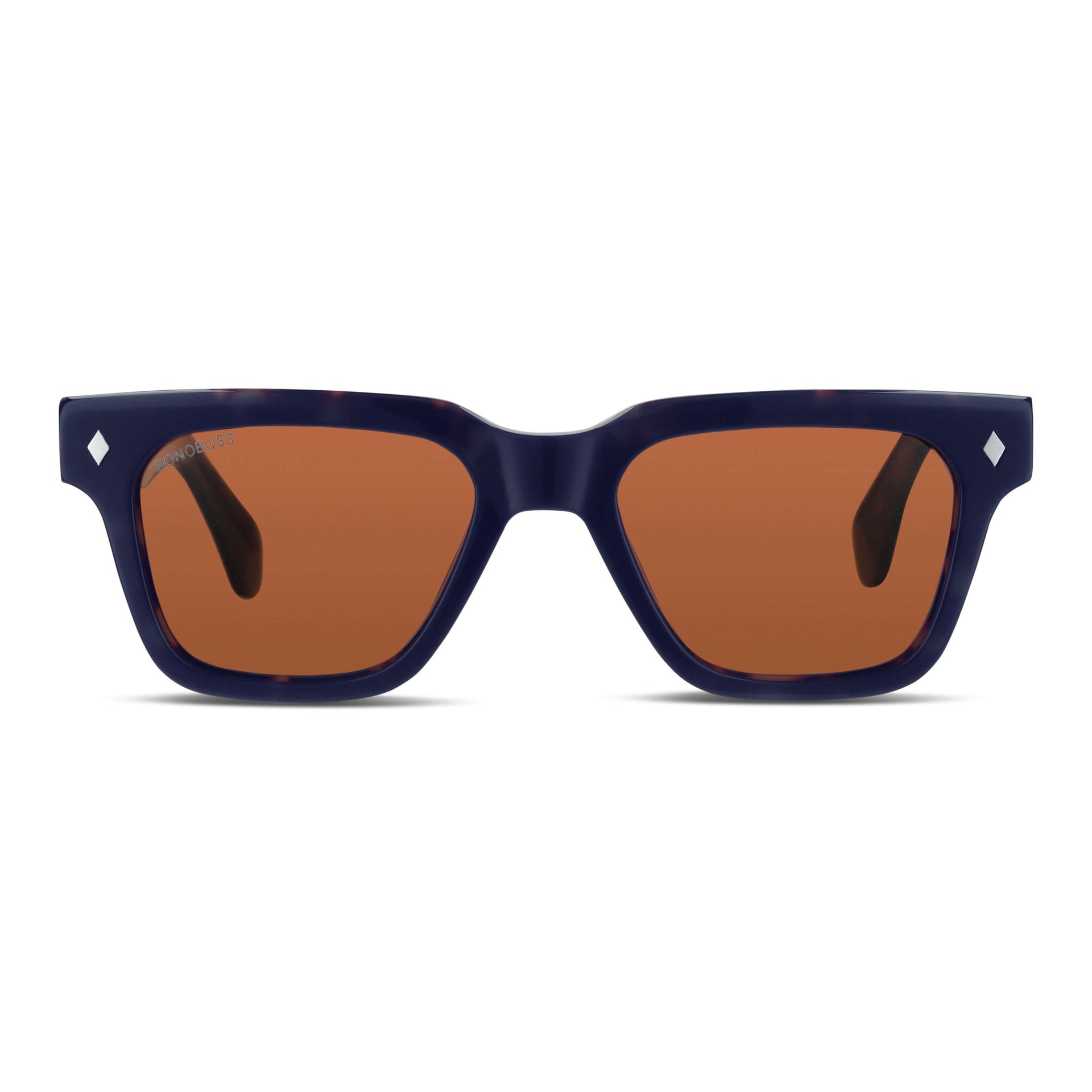 lentes anteojos de sol polarizados de acetato cuadradados rectangulares para mujer y hombre color azul #color_carey