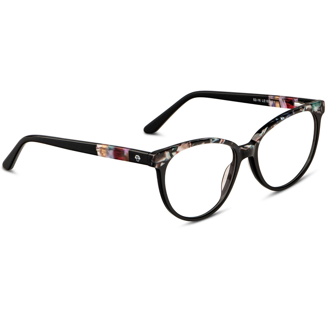Marcos lenses optical agate pattern black florish multifocal bifocal adelgazado blue light filter men women Bonoboss #color_negro