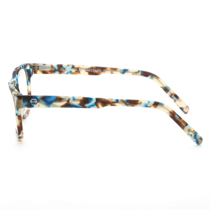 Frames or optical frames material sustainable recycled ecológico forma rectangular blue for men and women round face Bonoboss #color_blue