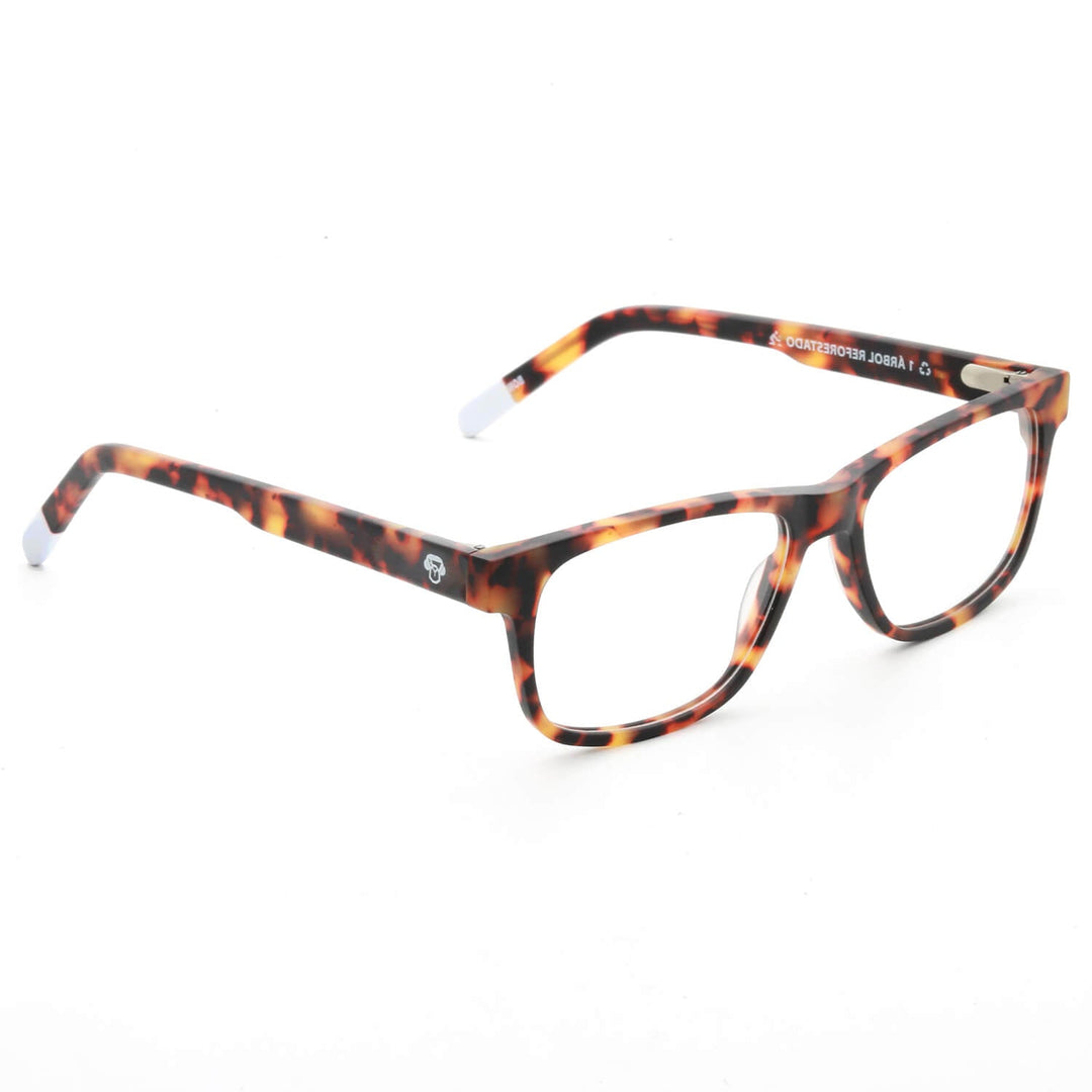 Frames or optical frames material sustainable recycled ecológico forma rectangular tortoise for men and women round face Bonoboss #color_carey