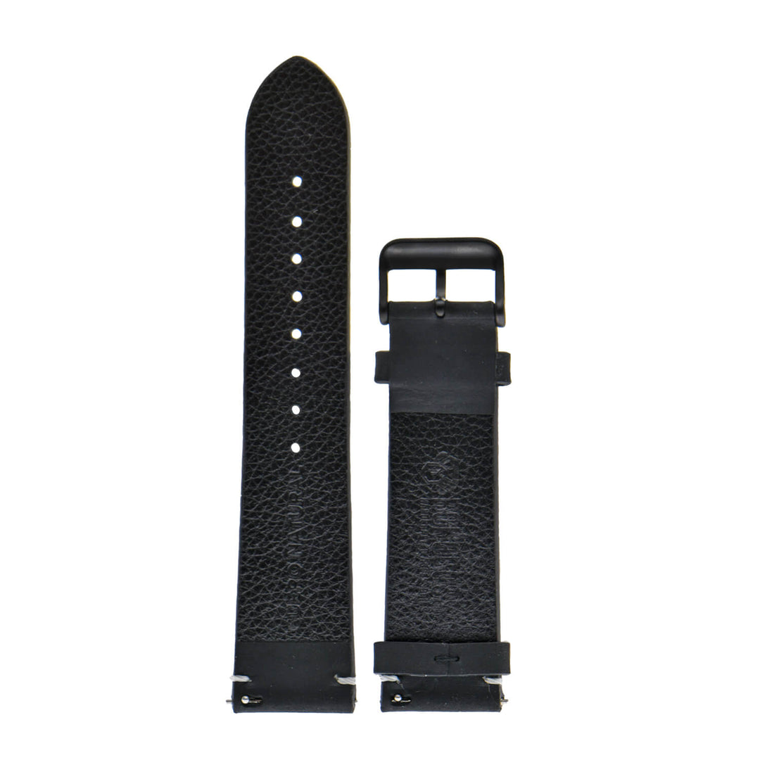 Vista frontal directa: correa para reloj deportiva negra de 22 mm, para relojes de 22 mm, de cambio rápido