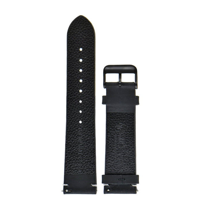 Vista frontal directa: correa para reloj deportiva negra de 22 mm, para relojes de 22 mm, de cambio rápido