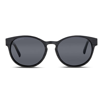 lentes anteojos de sol ovalados pata de madera color gris cristal color negro para hombre y mujer #color_gris