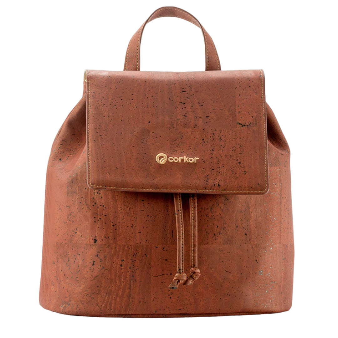 Mochila Mujer de corcho natural cuero vegano resistente al agua gran espacio interior amigable con el medio ambiente