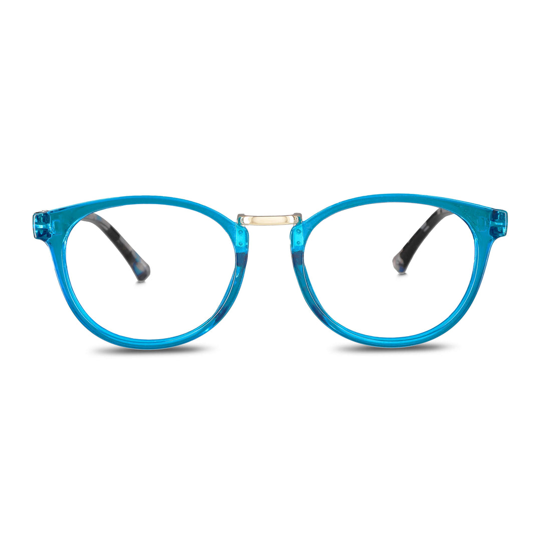 Lenses lectura claude blue round filtro luz blue UV protection400 antirreflejo rpet recycled blue turquesa unisex bonoboss