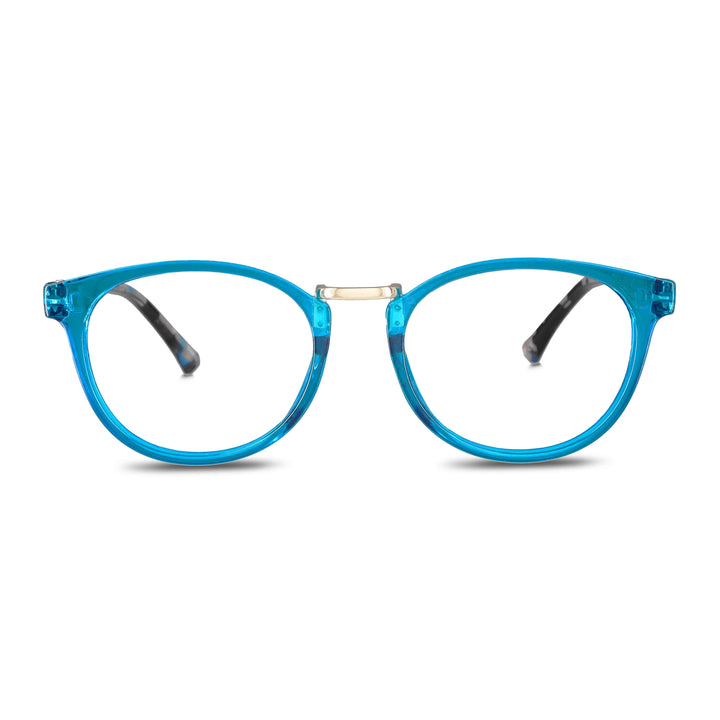 Lenses lectura claude blue round filtro luz blue UV protection400 antirreflejo rpet recycled blue turquesa unisex bonoboss