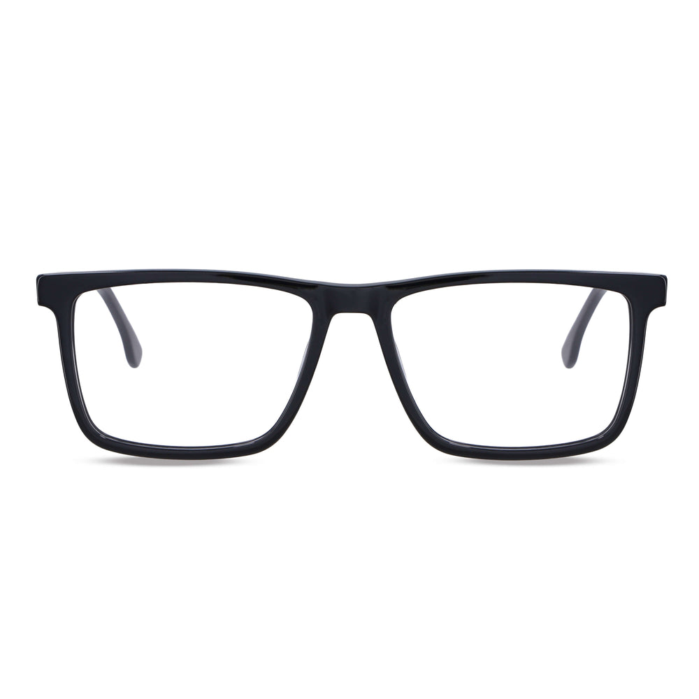 Eyeglasses optical rectangular front view black for men Bonoboss #color_negro