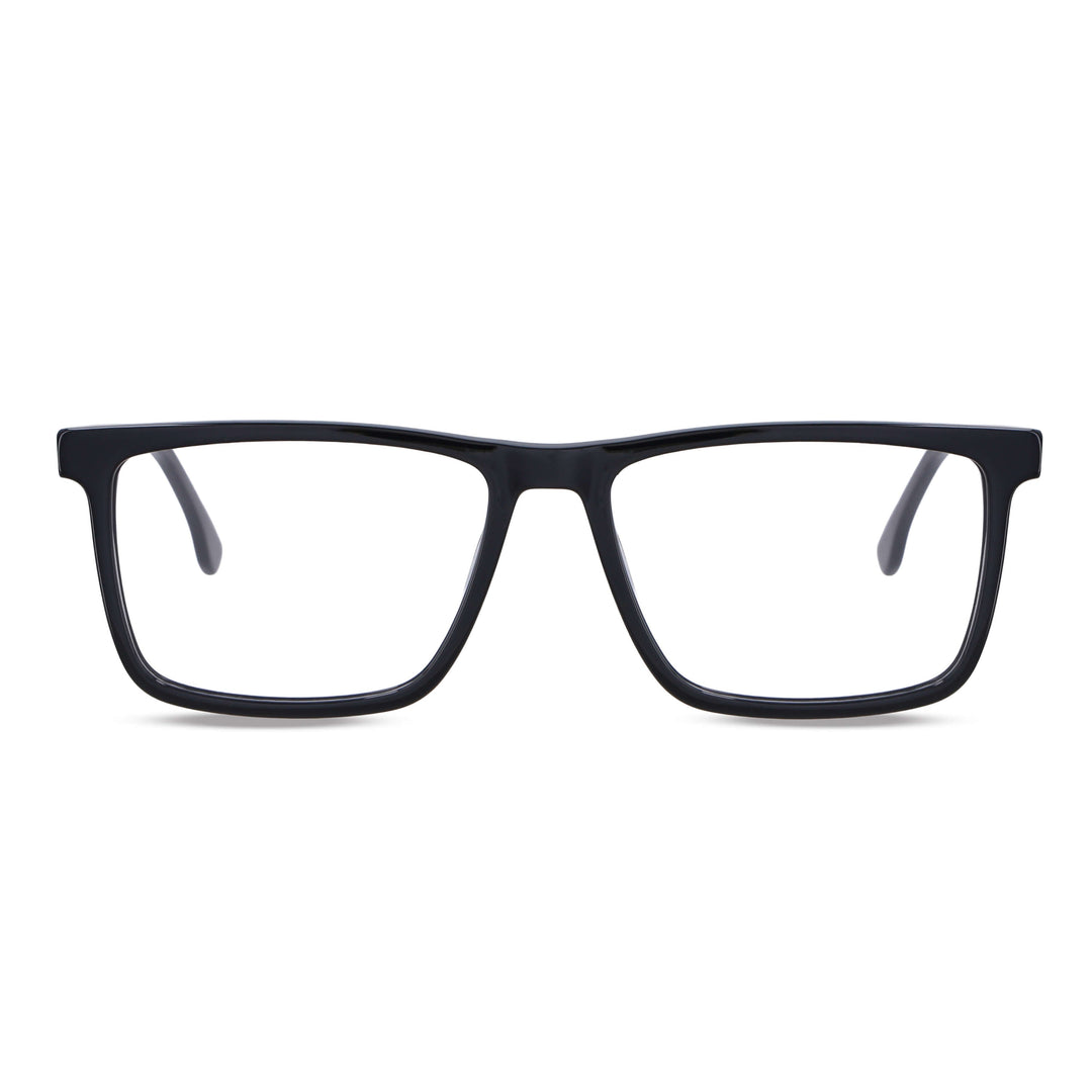 Eyeglasses optical rectangular front view black for men Bonoboss #color_negro