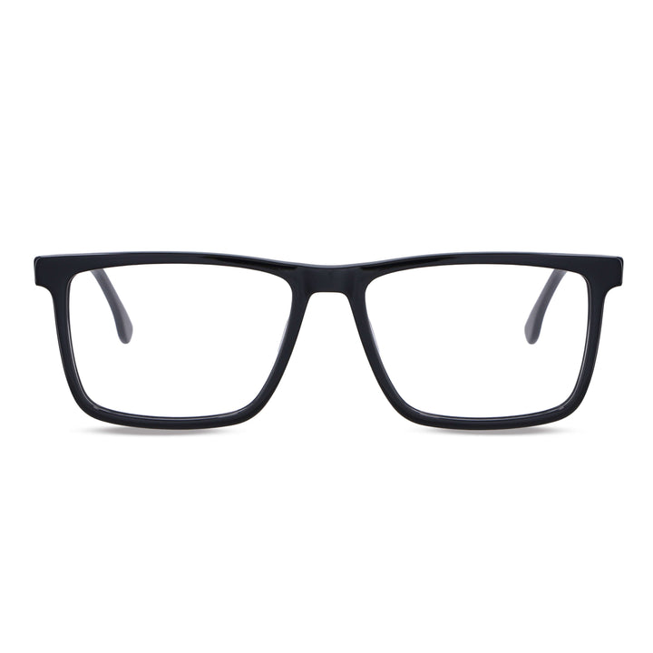 Eyeglasses optical rectangular front view black for men Bonoboss #color_negro