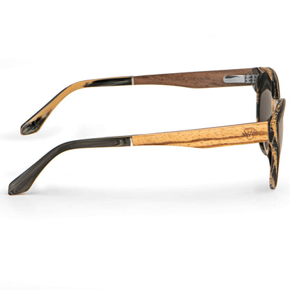 lentes anteojos de sol ovalados pata de madera color gris cristal color negro para hombre y mujer #color_gris