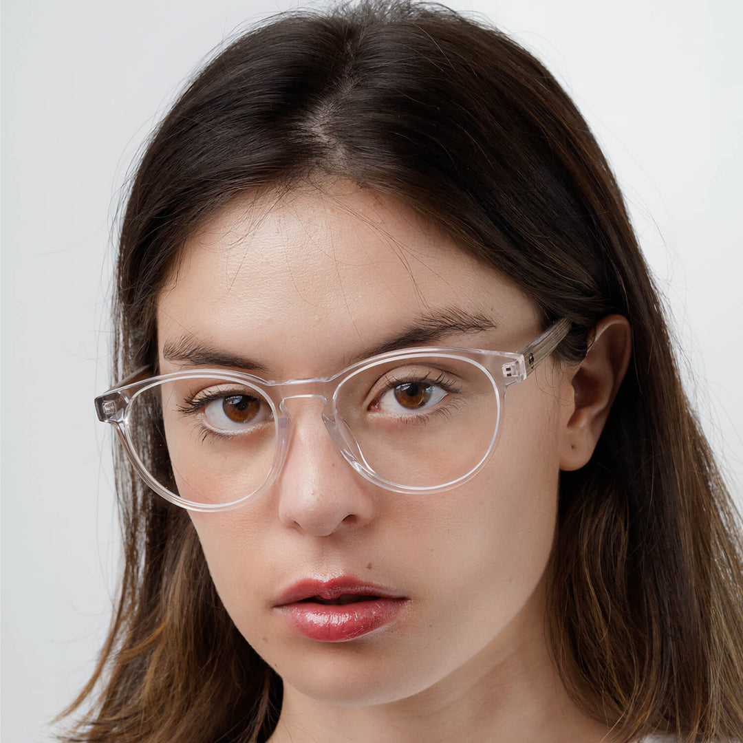 Marcos lenses optical oval round clear for wooden multifocal bifocal adelgazado blue light filter men women Bonoboss #color_transparente