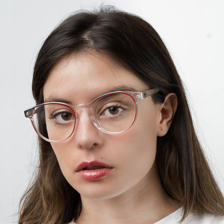 Marcos lenses optical oval round clear for wooden multifocal bifocal adelgazado blue light filter men women Bonoboss #color_rojo