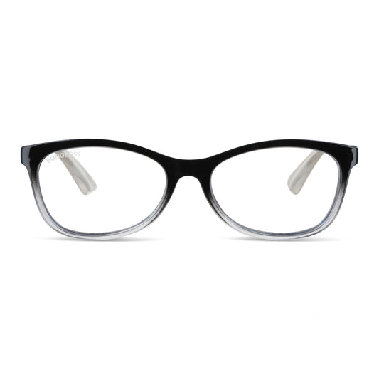 Figaro Stained vista frontal de lentes de lectura ovalados para mujer y hombre con filtro de luz azul para las pantallas