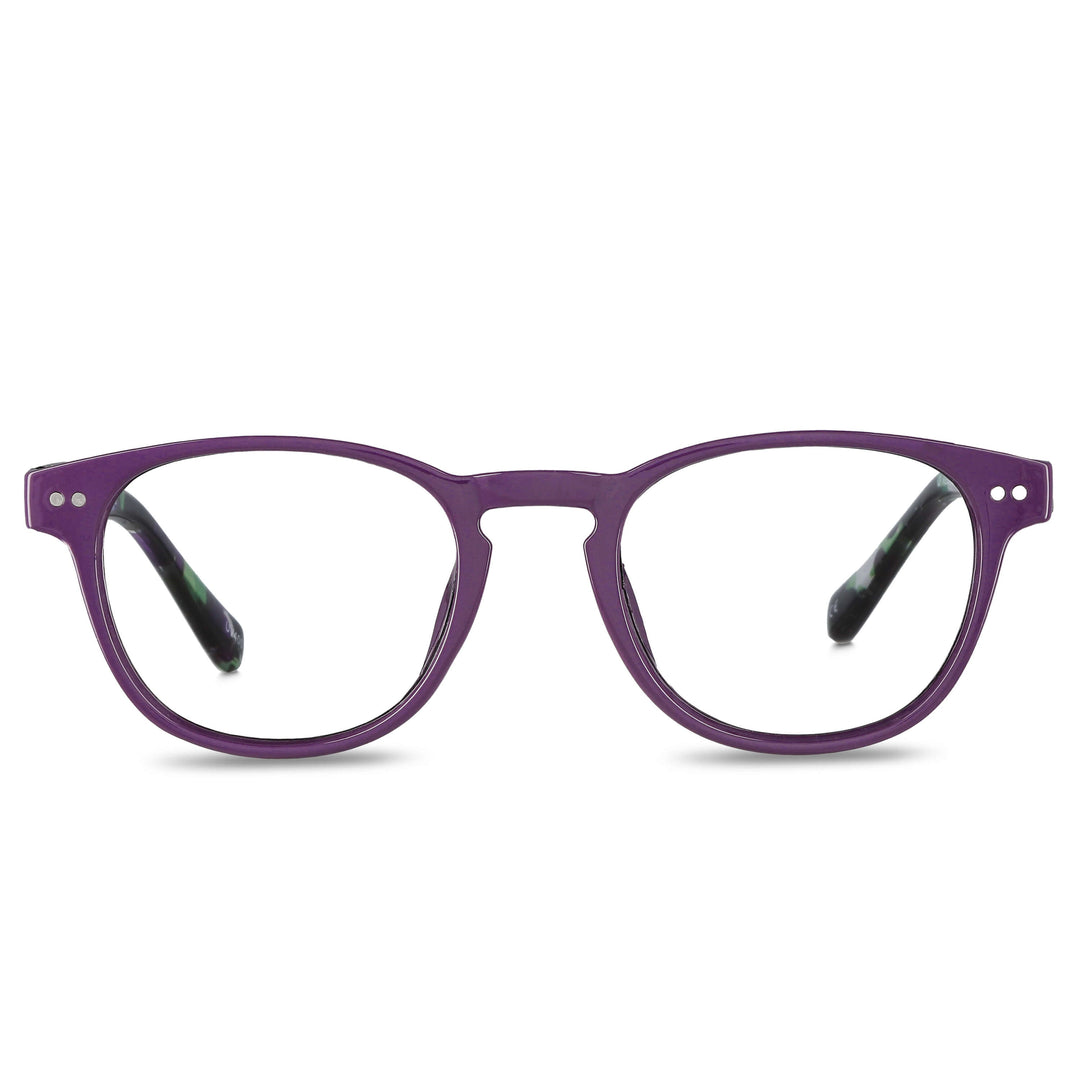 Lenses lectura paine purple lenses lectura round filtro luz blue UV protection400 antirreflejo rpet recycled purple women bonoboss