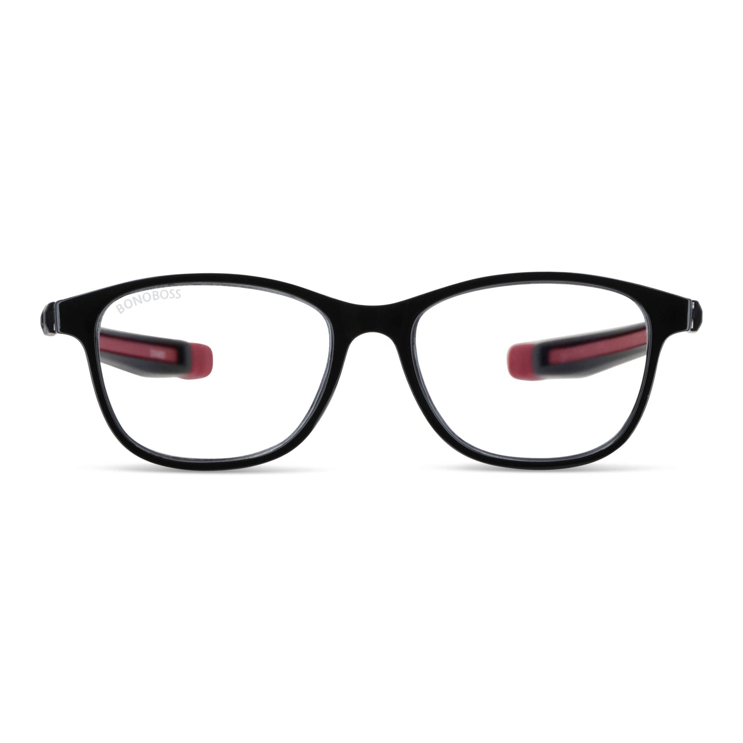 Slack Red vista frontal de lentes de lectura con colgante incorporado que cuelgan del cuello para hombre de cara redonda grande