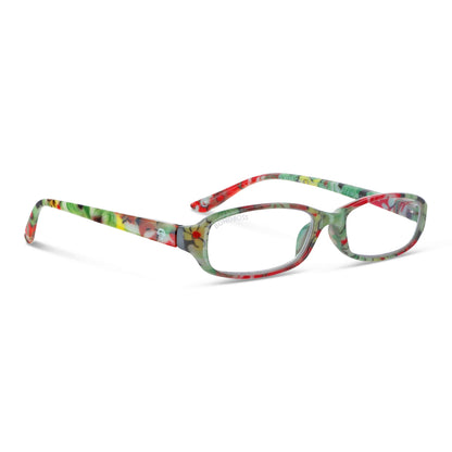 Darwin Watermelon vista angulada de gafas de lectura leer rectangular redondos para mujer y hombre con armazon de plastico reciclados y colores distintos exclusivos con filtro de luz azul para las pantallas)