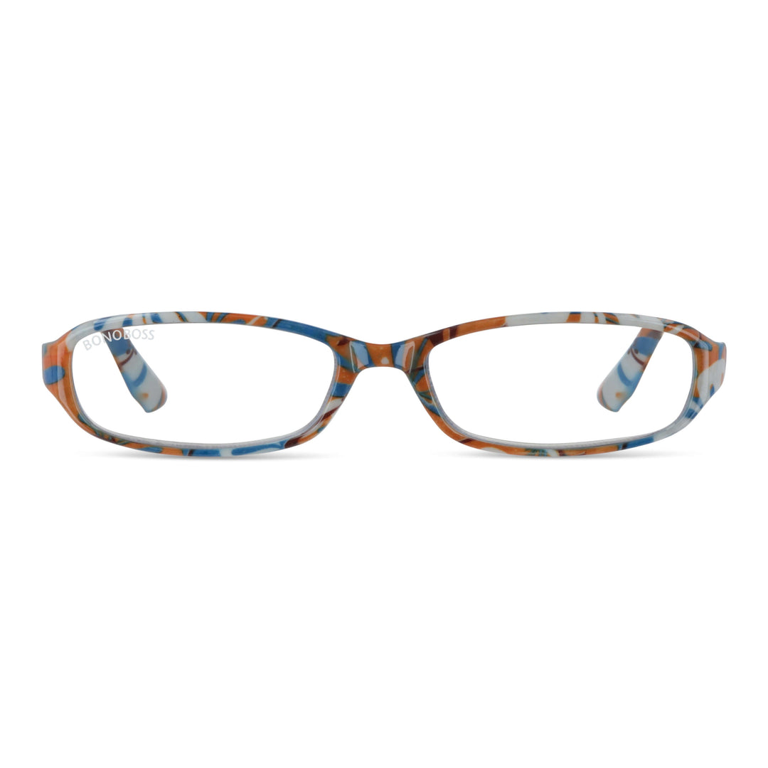 Lenses lectura darwin2 filtro luz blue UV protection400 antirreflejo rpet recycled blue naranja floral women bonoboss