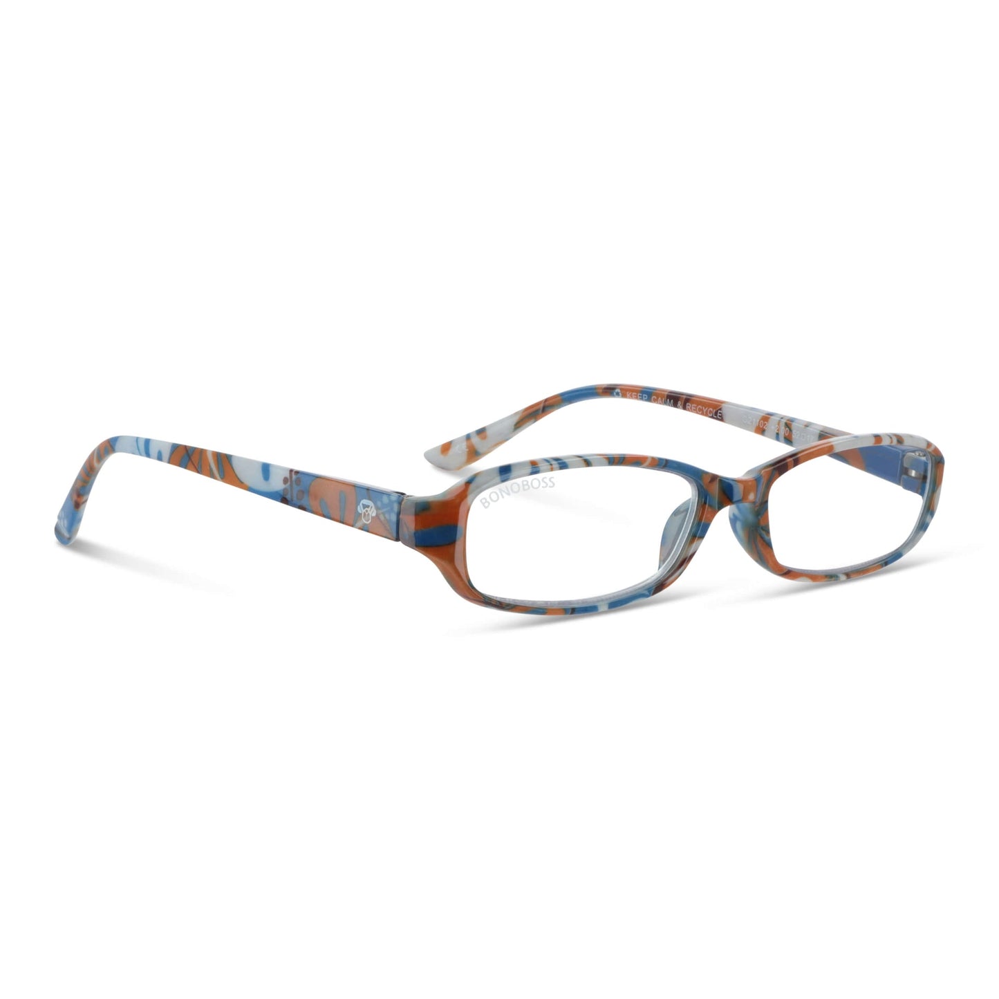 Darwin Floral vista angulada de gafas de lectura leer rectangular redondos para mujer y hombre con armazon de plastico reciclados y colores distintos exclusivos con filtro de luz azul para las pantallas)
