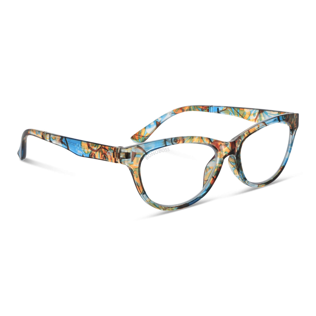Lenses lectura alice filtro luz blue UV protection400 antirreflejo multicolor floral blue women bonoboss