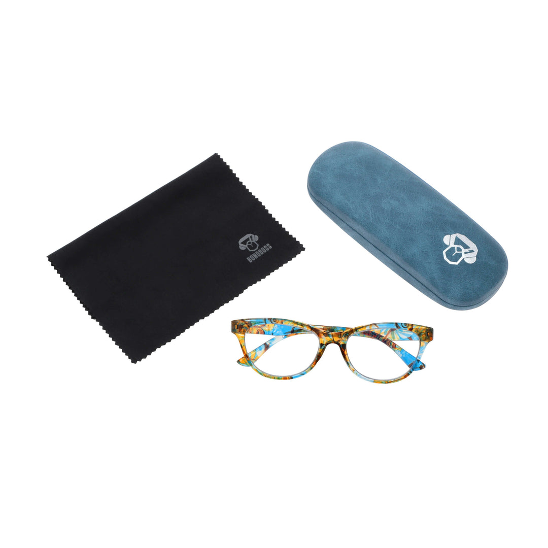 Lenses lectura alice filtro luz blue UV protection400 antirreflejo multicolor floral blue women bonoboss