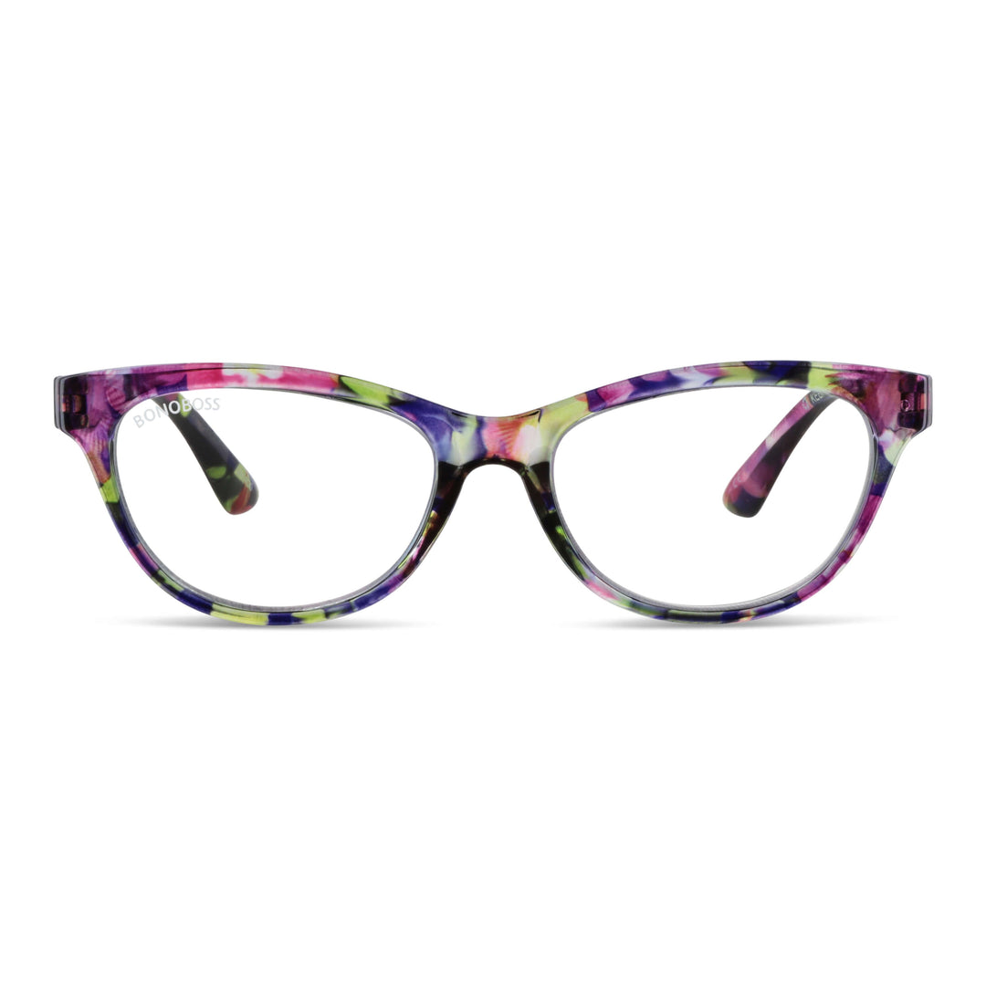 Lenses lectura alice2 filtro luz blue UV protection400 antirreflejo rpet recycled multicolor floral purple women bonoboss