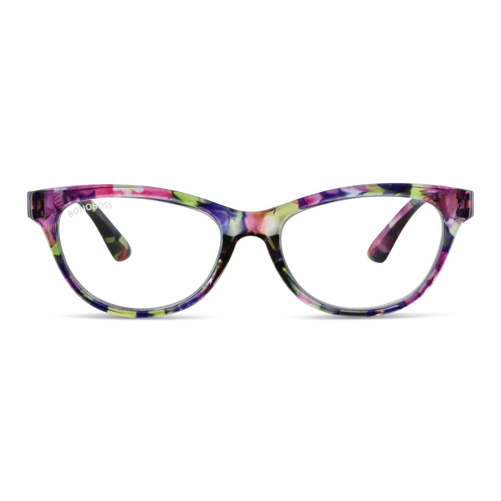 Lenses lectura alice2 filtro luz blue UV protection400 antirreflejo rpet recycled multicolor floral purple women bonoboss
