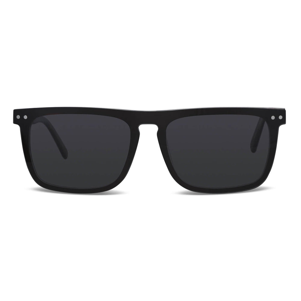 Frames optical frames color café with sun clip-on polarized mica magnetica optical prescription for men and women ecologico sustainable recycled plastic Bonoboss #color_black