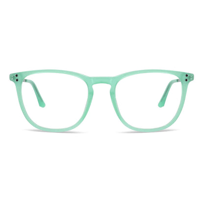 Erika Rayban azul lentes opticos con clip de sol magnetico polarizado con receta mayorista sustentable ecologico para homber y mujer vista frontal #color_green
