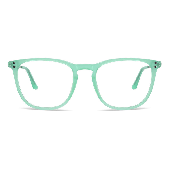 Erika rayban blue lenses optical with sun clip-on magnetico polarized prescription mayorista sustainable ecologico for homber and women front view Bonoboss #color_green