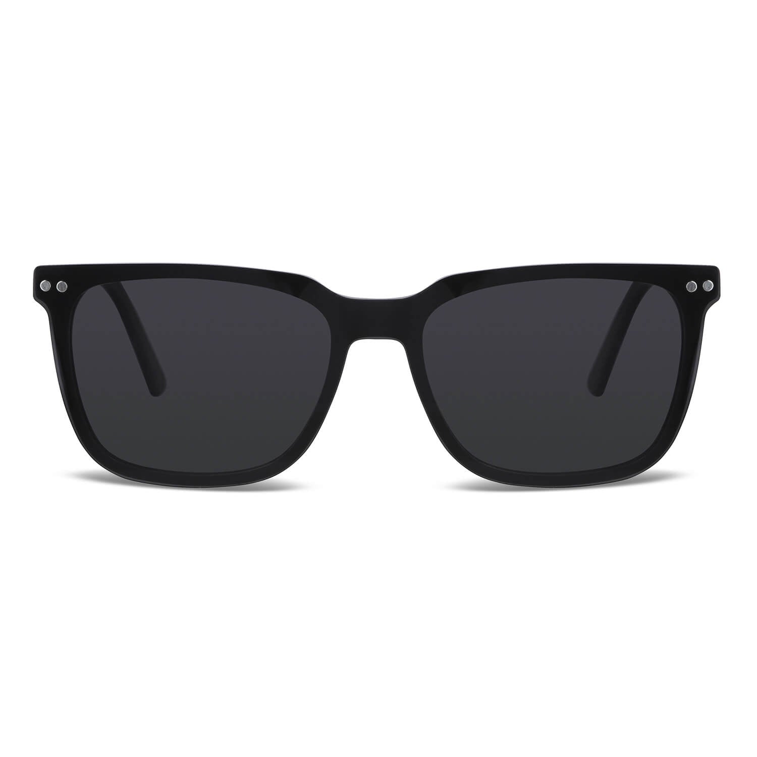armazones marcos opticos de color negro con clip de sol polarizado mica magnetica opticos con receta para hombre y mujer ecologico sustentable plastico reciclado  #color_negro