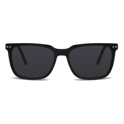 armazones marcos opticos de color negro con clip de sol polarizado mica magnetica opticos con receta para hombre y mujer ecologico sustentable plastico reciclado  #color_negro