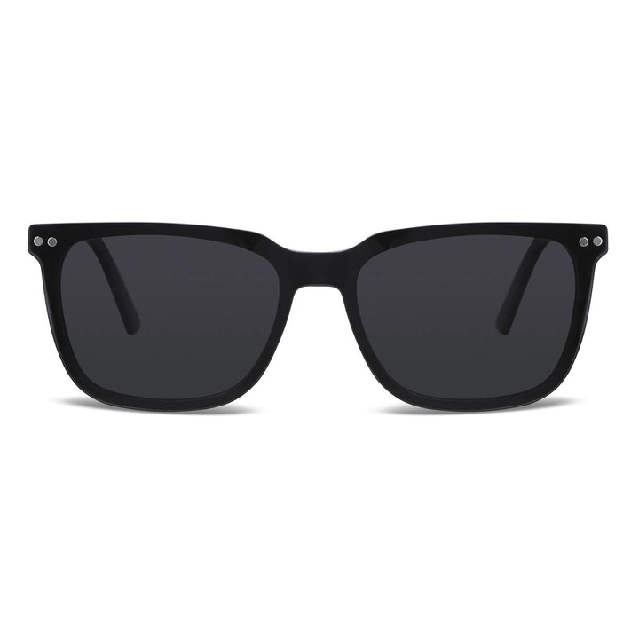 Frames optical frames black with sun clip-on polarized mica magnetica optical prescription for men and women ecologico sustainable recycled plastic Bonoboss #color_negro