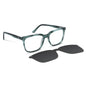 armazones marcos opticos de color verde con clip de sol polarizado mica magnetica opticos con receta para hombre y mujer ecologico sustentable plastico reciclado  #color_verde