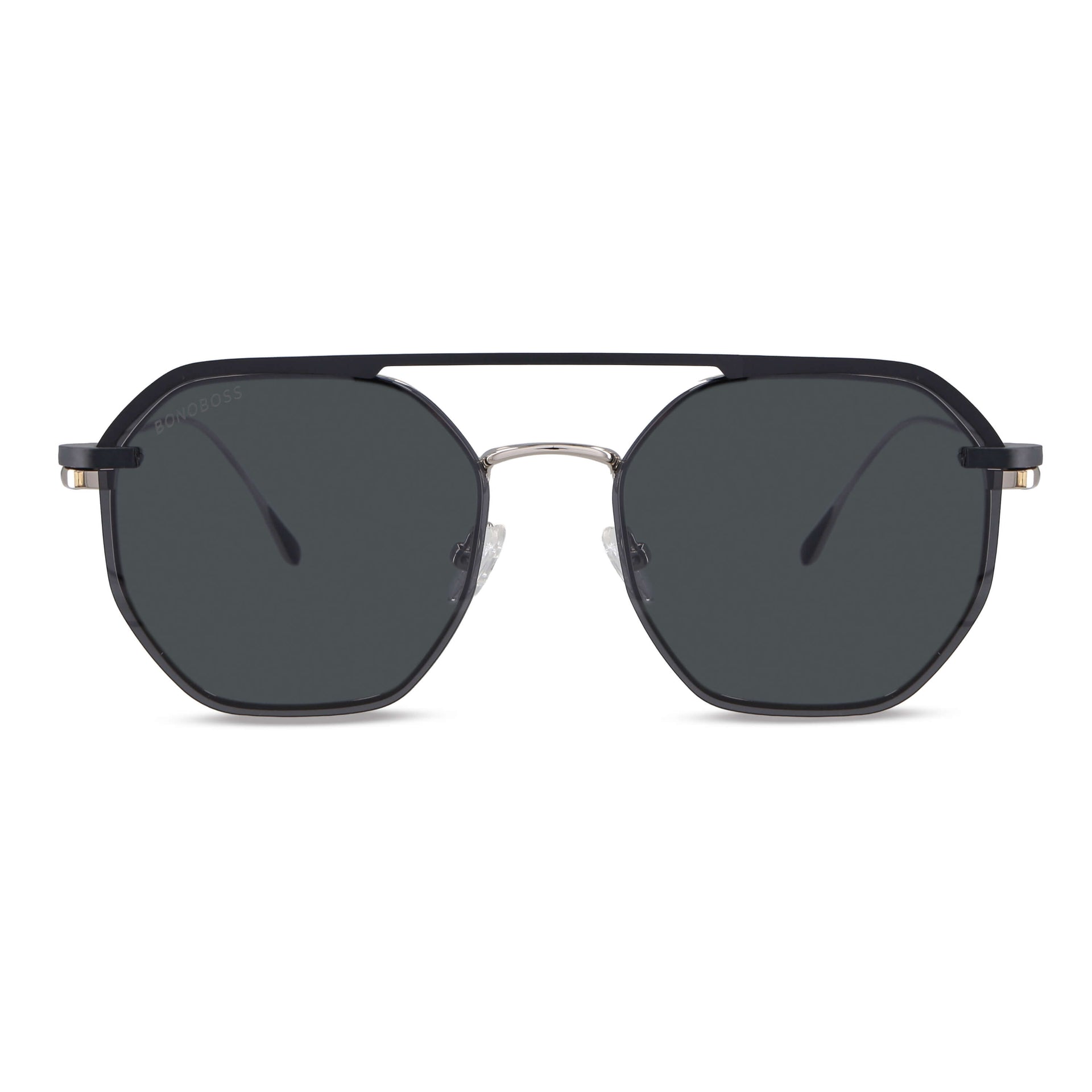 armazon optico con clip de sol polarizado delgado y liviano con o sin receta optica bonoboss distribuidor de marcos opticos mayorista de opticas #color_silver