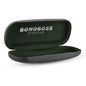 estuche almeja para anteojos gafas lentes opticos de lectura tipo almeja duro distribuidor mayorista color negro con microfibra interior verde bonoboss #color_negro