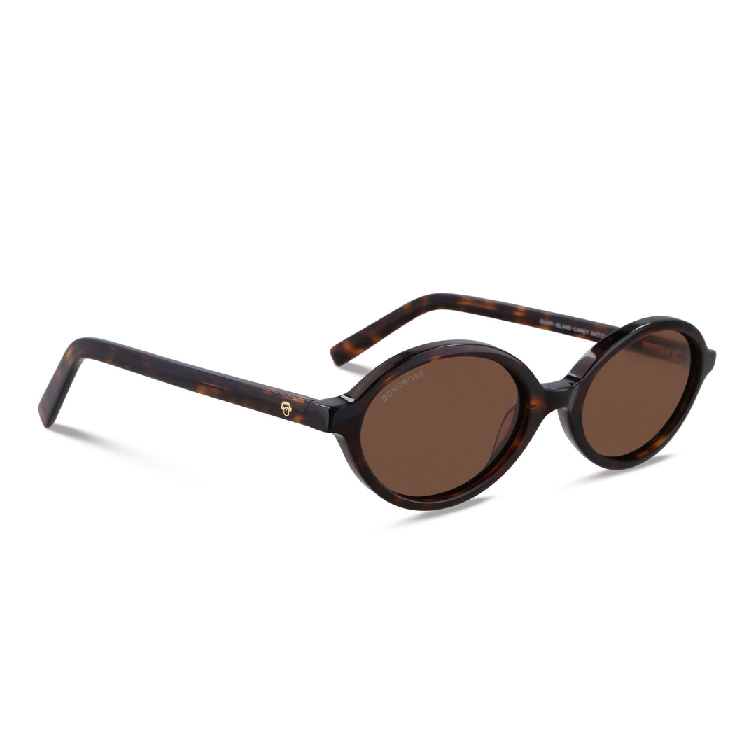 Sunglasses eyewear polarized moda fashion aesthetic for men and women tortoise with cristales brown vista angulo Bonoboss #color_carey