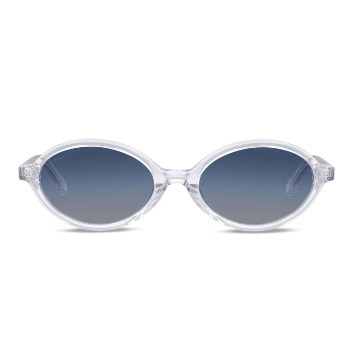 Sunglasses eyewear polarized moda fashion aesthetic for men and women clear with lenses gradient bluees with or sin prescription optica Bonoboss #color_transparente